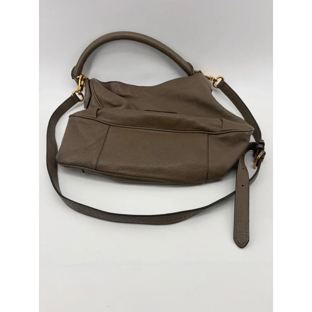 Marc by Marc Jacobs Bag Classic Q Fran Taupe Brown Leather Crossbody Womens